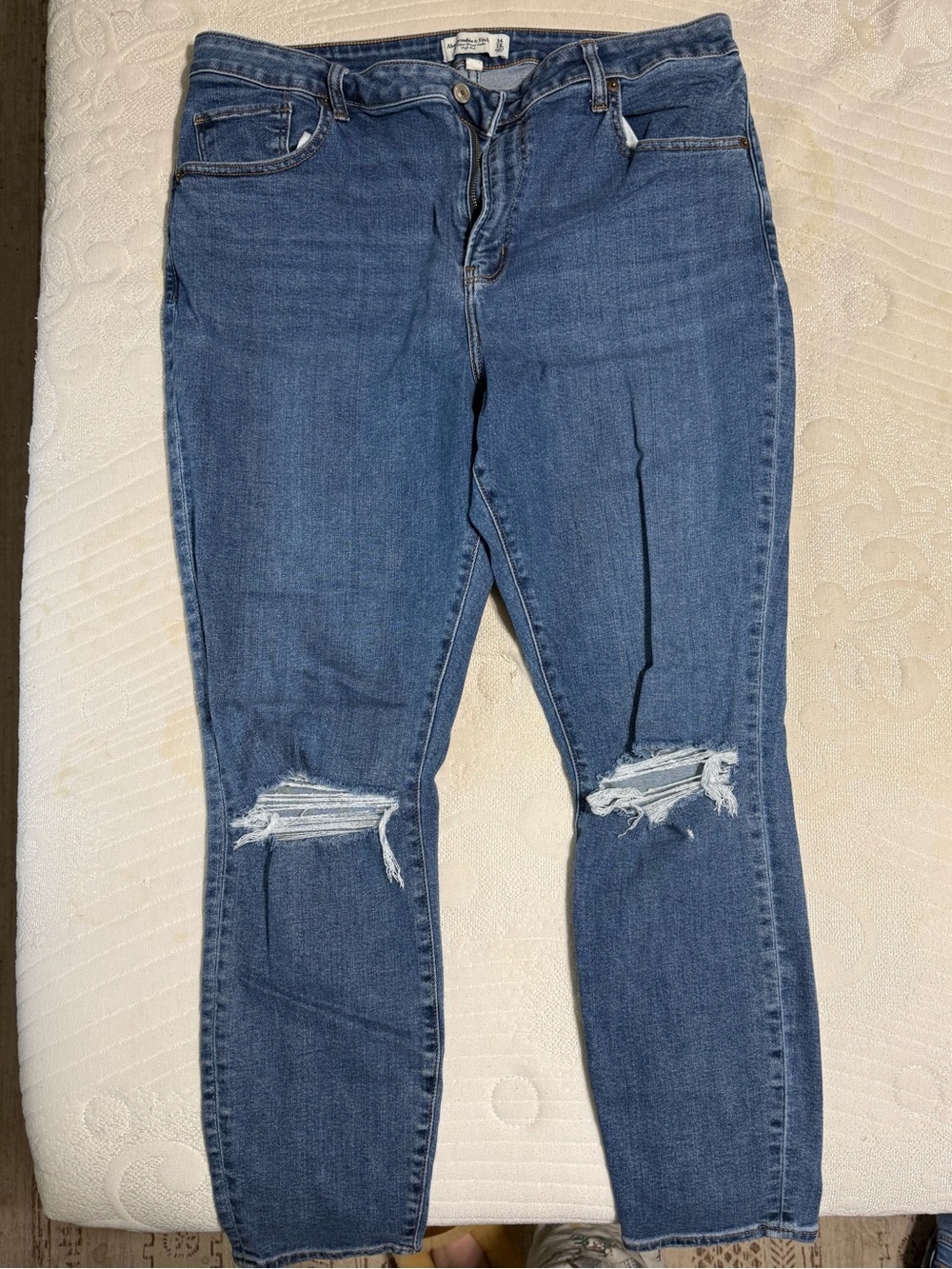 Abercrombie & Fitch Distressed Blue Skinny Jeans
